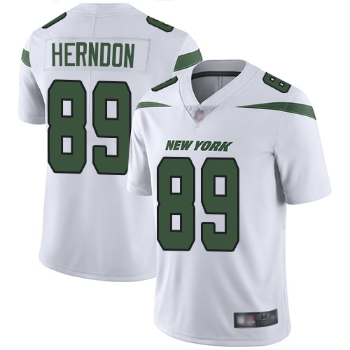 Personalized Jets #89 Chris Herndon White Men’s Stitched Football Untouchable Limited Jersey
