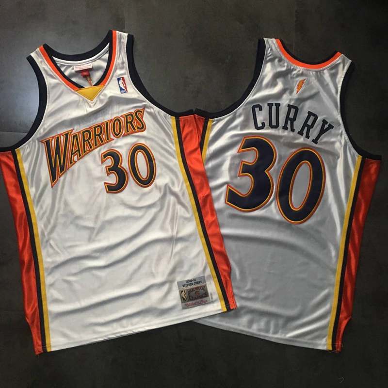 Personalized Warriors 30 Stephen Curry White 2009-10 Hardwood Classics Jersey