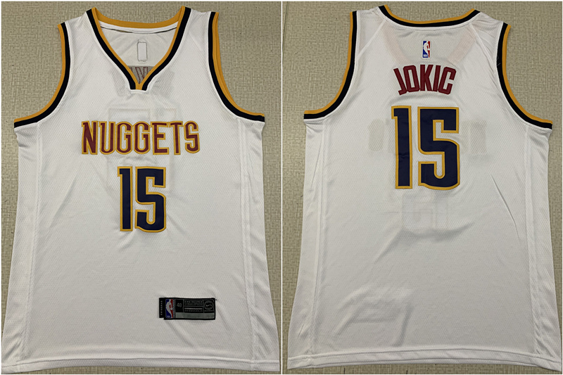 Personalized Nuggets 15 Nikola Jokic White Swingman Jersey