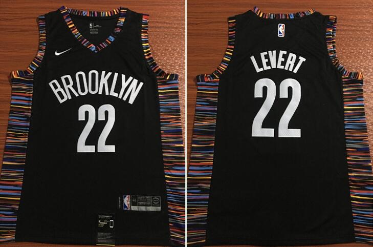 Personalized Nets 22 Caris LeVert Black City Edition Swingman Jersey