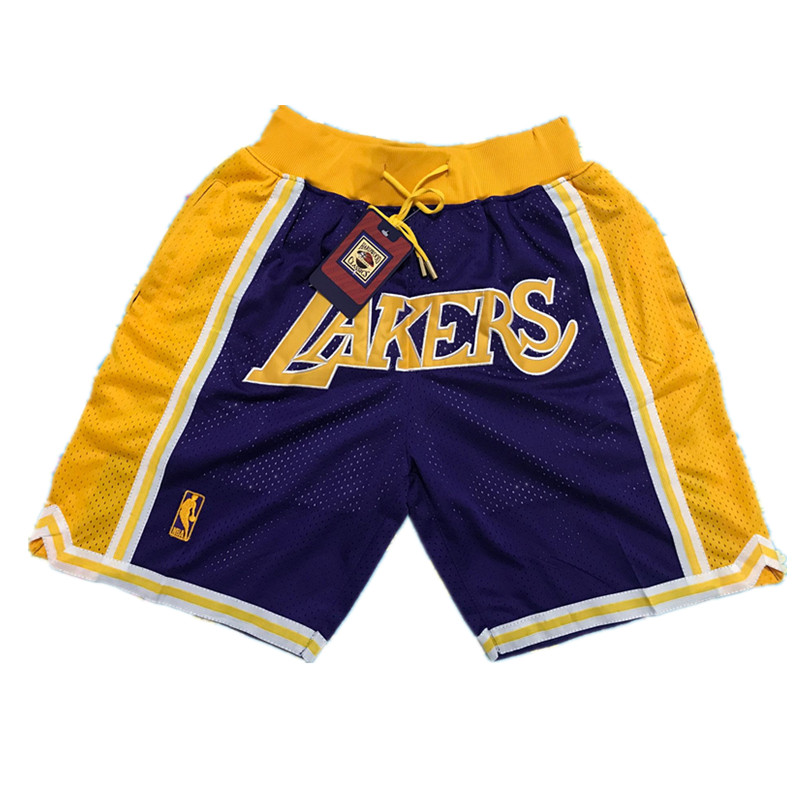 Personalized Lakers Purple Throwback Mesh Shorts