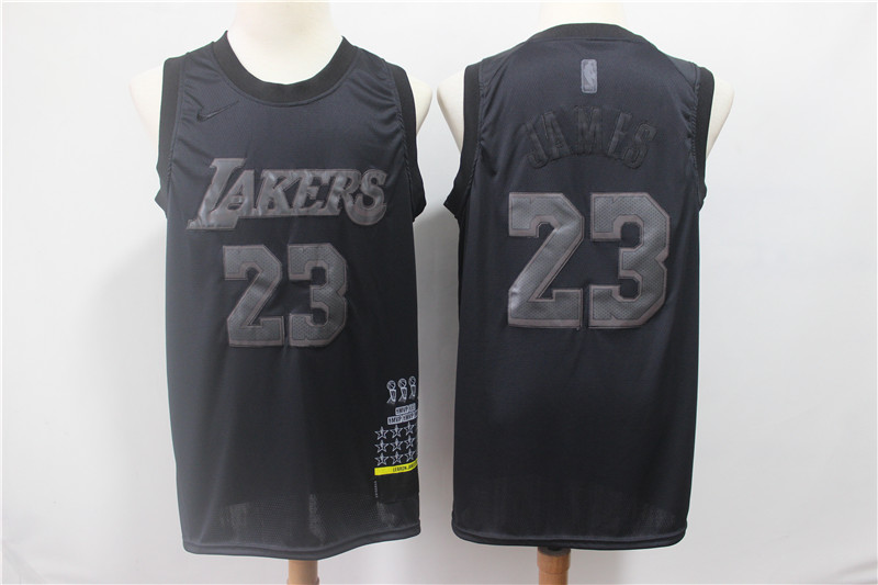 Personalized Lakers 23 Lebron James Black Swingman MVP Jersey