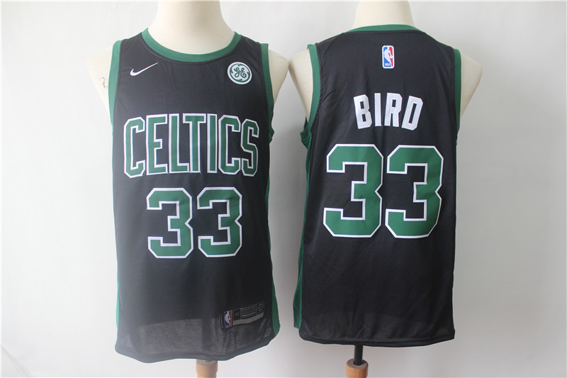 Personalized Celtics 33 Larry Bird Black Swingman Jersey