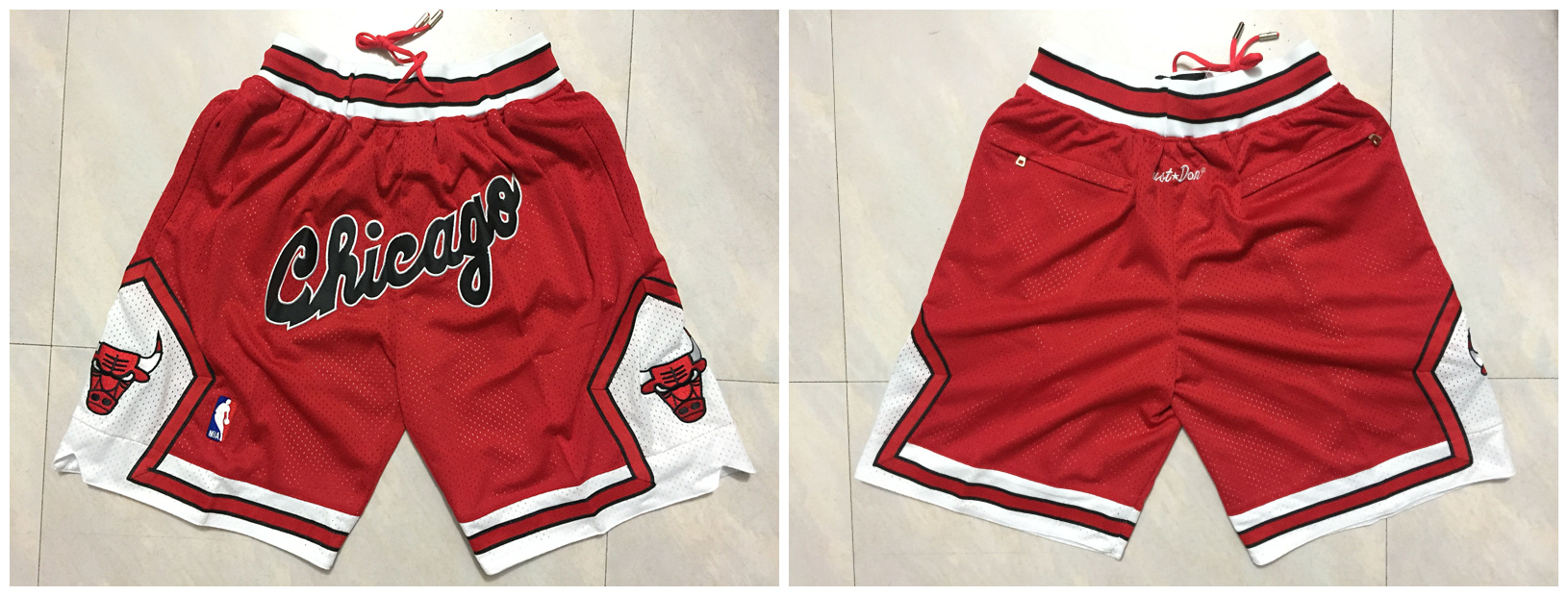 Personalized Bulls Red 1997-98 Throwback Shorts