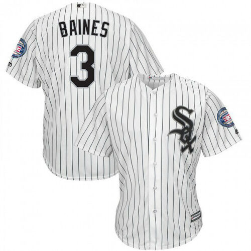 Personalized White Sox 3 Harold Baines White 2019 Hall Of Fame Induction Patch Cool Base Jersey