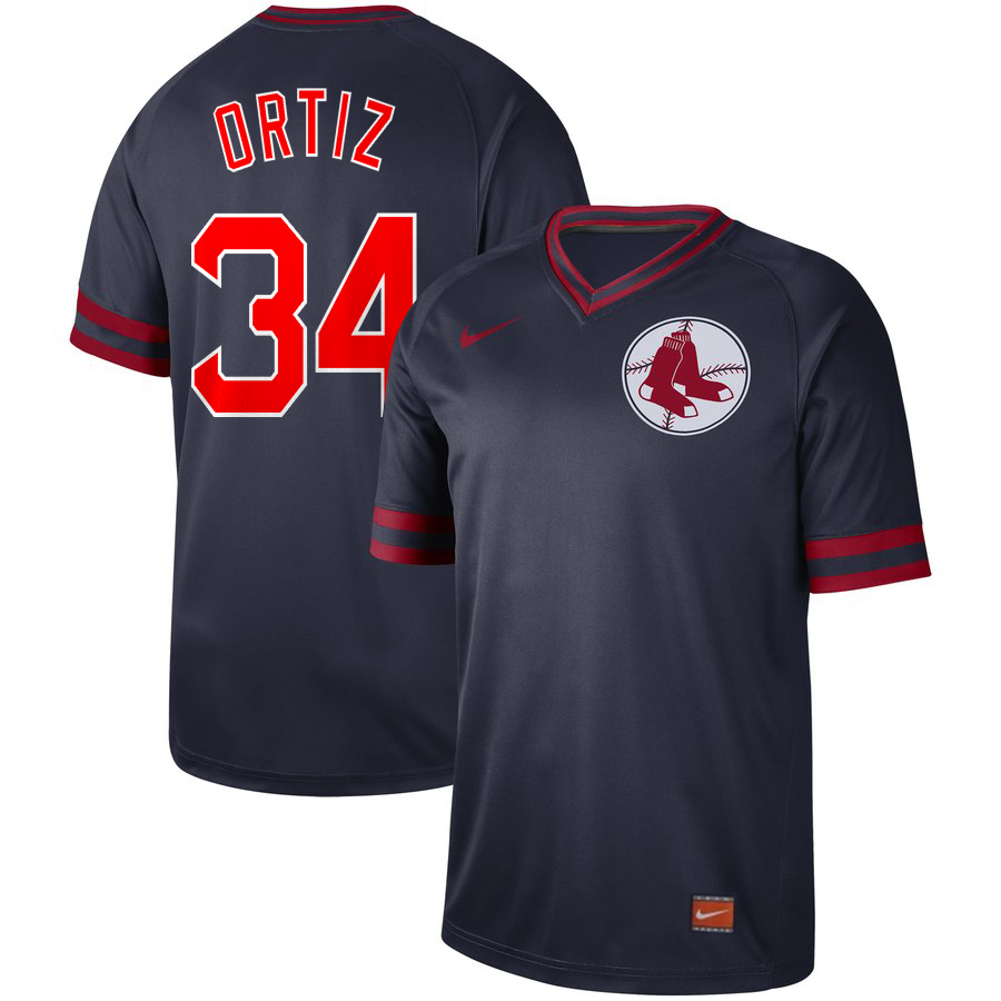 Personalized Red Sox 34 David Ortiz Black Throwback Jersey
