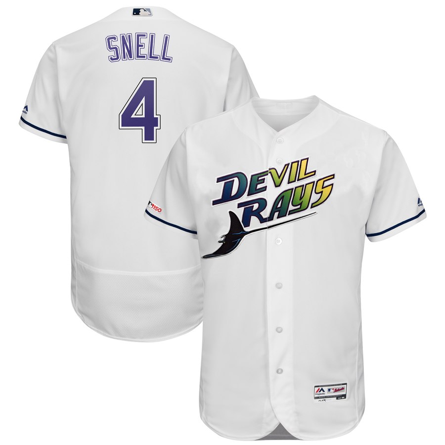 Personalized Rays 4 Blake Snell Turn Back The Clock 150th FlexBase Jersey