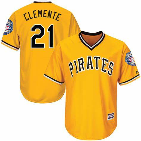Personalized Pirates 21 Roberto Clemente Yellow 2019 Hall Of Fame Induction Patch Throwback Jersey