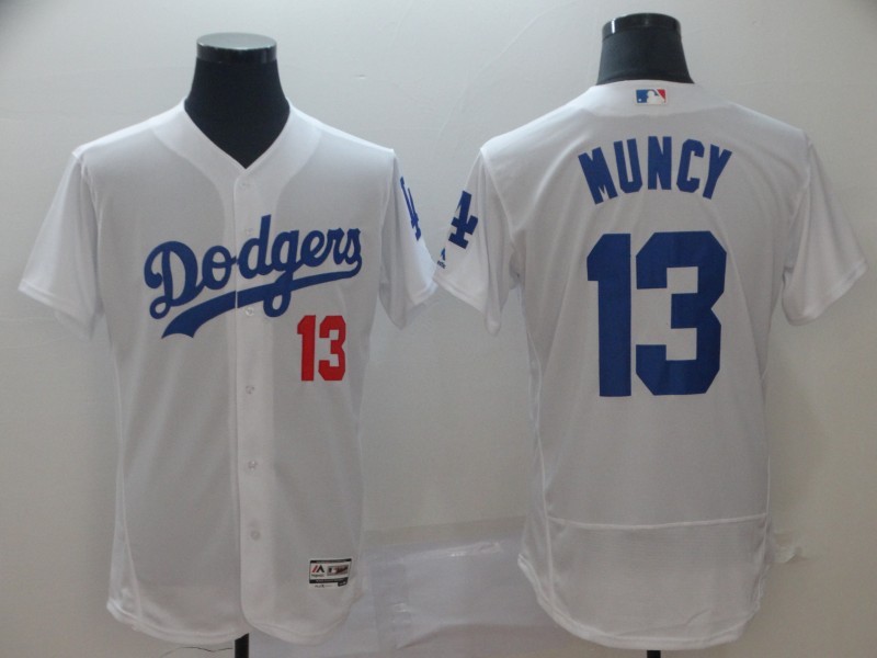 Personalized Dodgers 13 Max Muncy White Flexbase Jersey