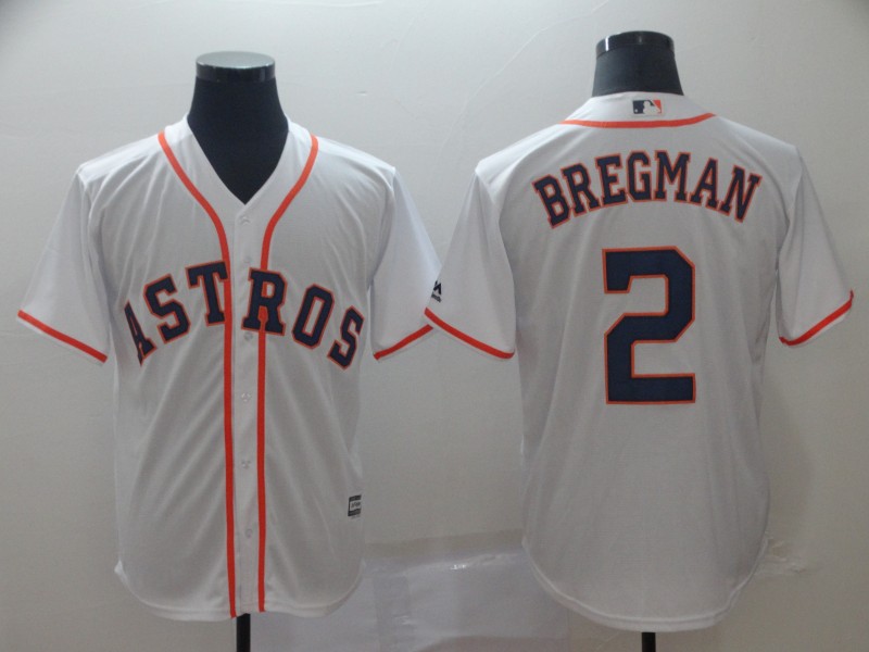 Personalized Astros 2 Alex Bregman White Cool Base Jersey