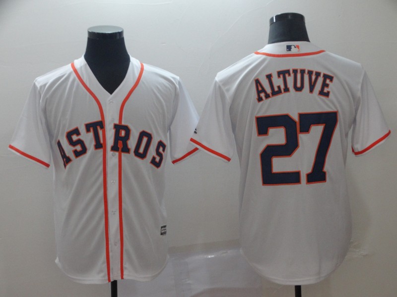 Personalized Astros 27 Jose Altuve White Cool Base Jersey