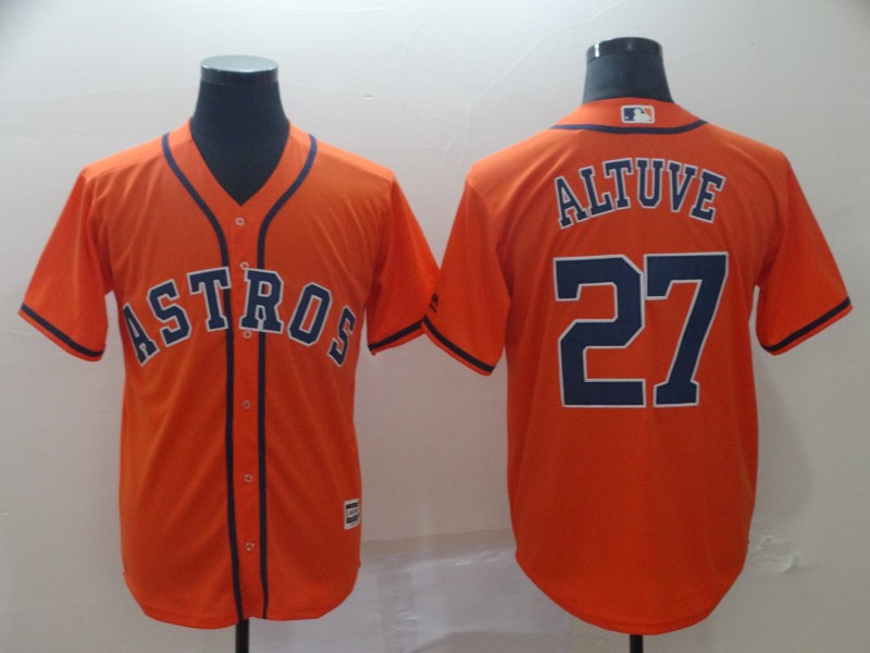 Personalized Astros 27 Jose Altuve Orange Cool Base Jersey
