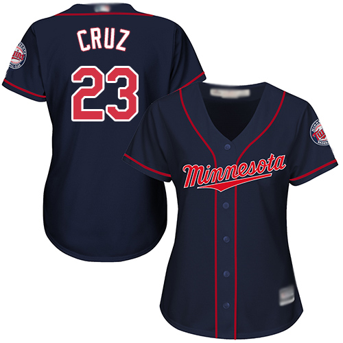 Personalized Twins #23 Nelson Cruz Navy Blue Alternate Women’s Stitched Baseball Jersey