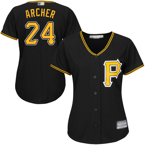 Personalized Pirates #24 Chris Archer Black Alternate Women’s Stitched Baseball Jersey