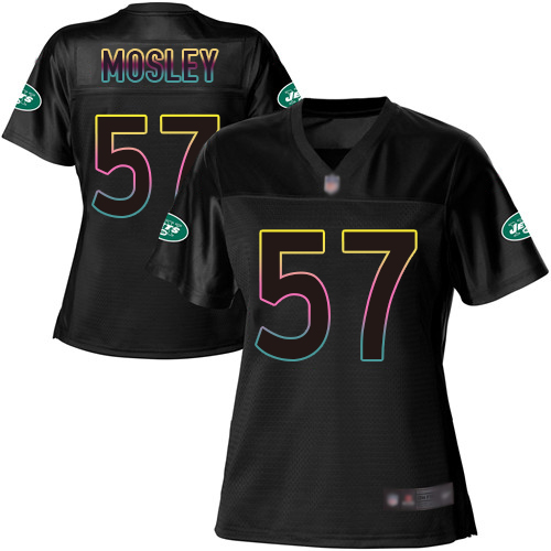 Personalized Jets #57 C.J. Mosley Black Women’s Football Fashion Game Jersey