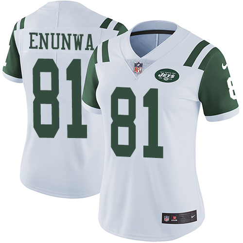 Personalized Jets #81 Quincy Enunwa White Women’s Stitched Football Untouchable Limited Jersey