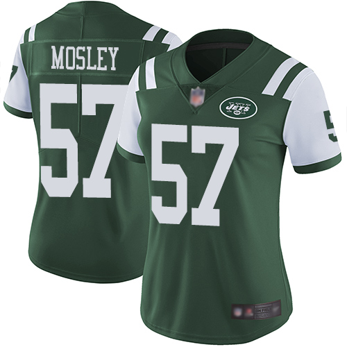 Personalized Jets #57 C.J. Mosley Green Team Color Women’s Stitched Football Untouchable Limited Jersey