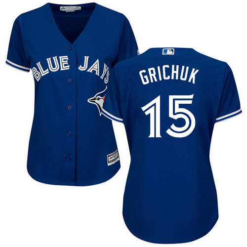 Personalized Blue Jays #15 Randal Grichuk Blue Alternate Women’s Stitched Baseball Jersey