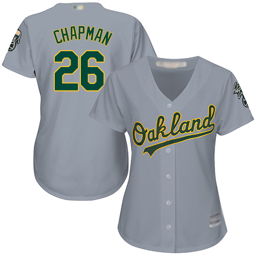 Personalized Athletics #26 Matt Chapman Grey Road Women’s Stitched Baseball Jersey