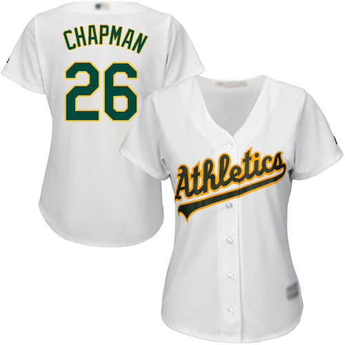 Personalized Athletics #26 Matt Chapman White Home Women’s Stitched Baseball Jersey