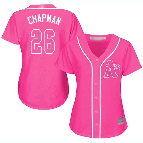 Personalized Athletics #26 Matt Chapman Pink Fashion Women’s Stitched Baseball Jersey
