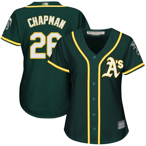 Personalized Athletics #26 Matt Chapman Green Alternate Women’s Stitched Baseball Jersey