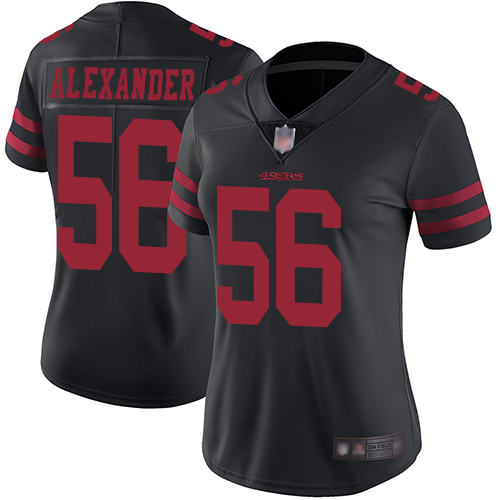 Personalized 49ers #56 Kwon Alexander Black Alternate Women’s Stitched Football Untouchable Limited Jersey