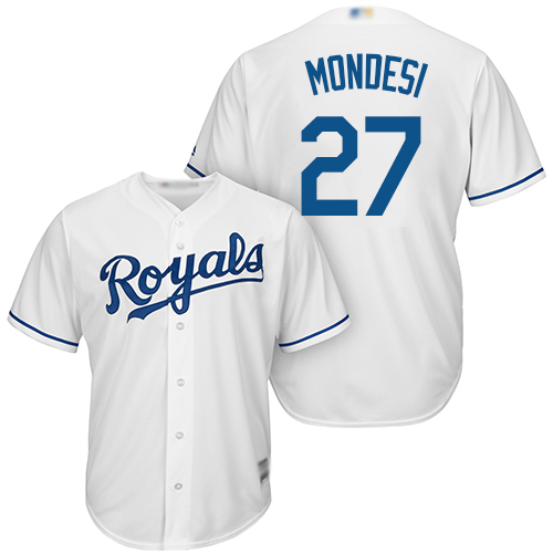 Personalized Royals #27 Raul Mondesi White Cool Base Stitched Youth Baseball Jersey