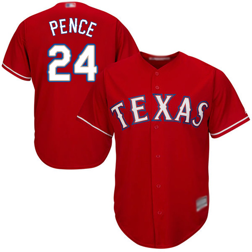 Personalized Rangers #24 Hunter Pence Red Cool Base Stitched Youth Baseball Jersey