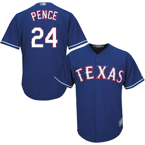 Personalized Rangers #24 Hunter Pence Blue Cool Base Stitched Youth Baseball Jersey