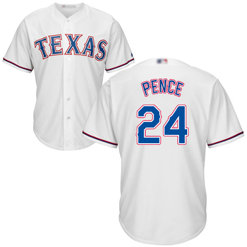 Personalized Rangers #24 Hunter Pence White Cool Base Stitched Youth Baseball Jersey