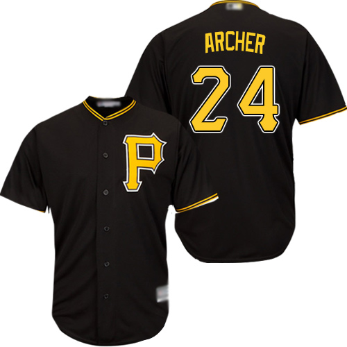 Personalized Pirates #24 Chris Archer Black Cool Base Stitched Youth Baseball Jersey
