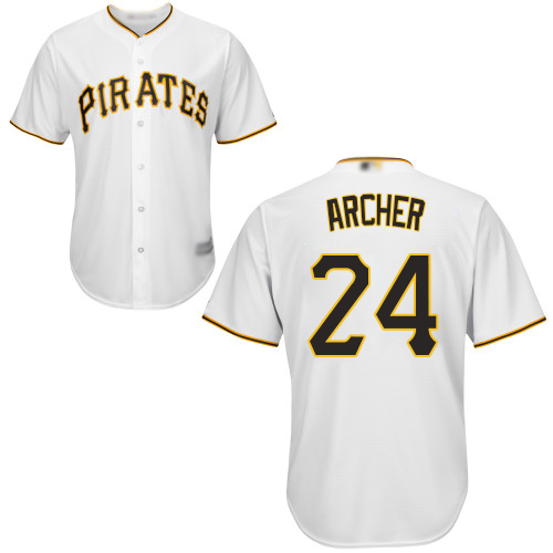 Personalized Pirates #24 Chris Archer White Cool Base Stitched Youth Baseball Jersey