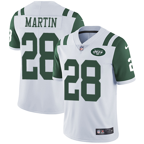 Personalized Jets #28 Curtis Martin White Youth Stitched Football Untouchable Limited Jersey