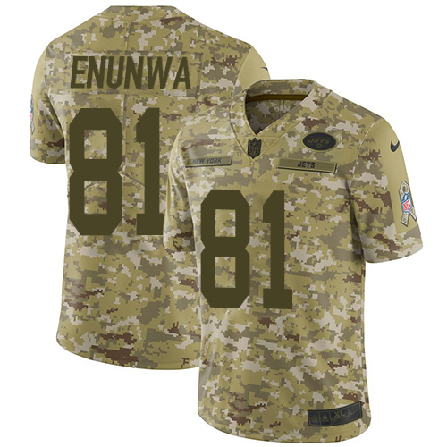 Personalized Jets #81 Quincy Enunwa Camo Youth Stitched Football Limited 2018 Salute to Service Jersey