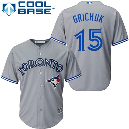 Personalized Blue Jays #15 Randal Grichuk Grey Cool Base Stitched Youth Baseball Jersey