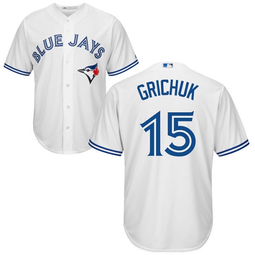 Personalized Blue Jays #15 Randal Grichuk White Cool Base Stitched Youth Baseball Jersey