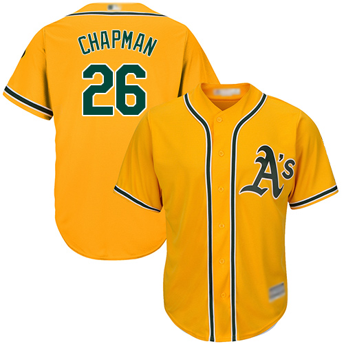 Personalized Athletics #26 Matt Chapman Gold Cool Base Stitched Youth Baseball Jersey