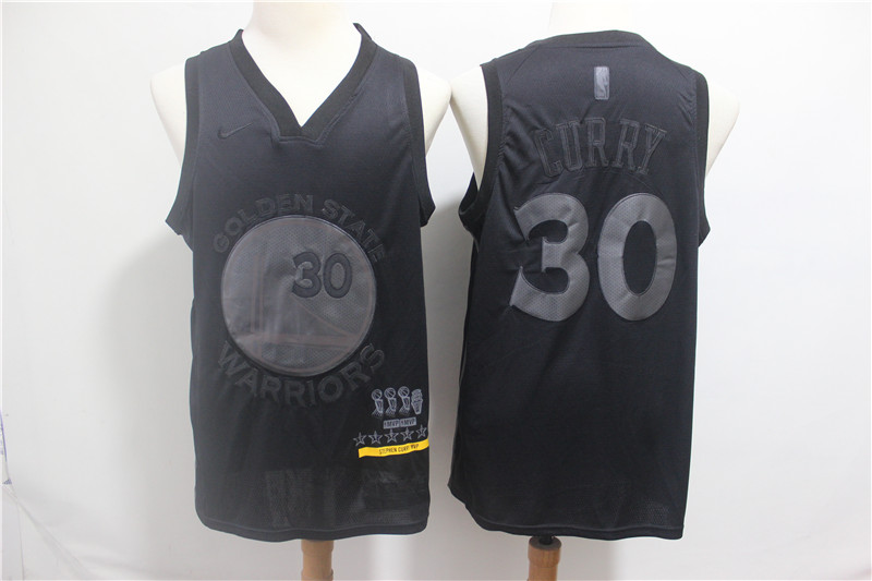 Personalized Warriors 30 Stephen Curry Black Swingman MVP Jersey