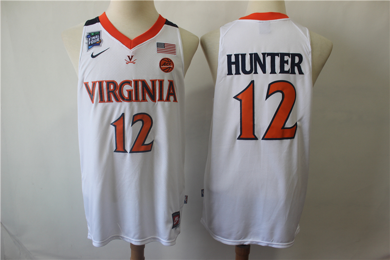 Personalized Virginia Cavaliers 12 DeAndre Hunter White College Basketball Jersey