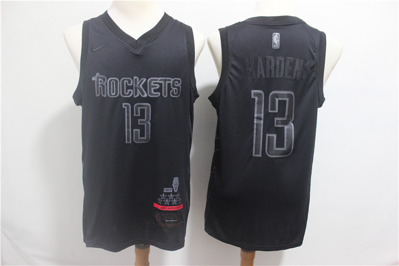 Personalized Rockets 13 James Harden Black Swingman MVP Jersey