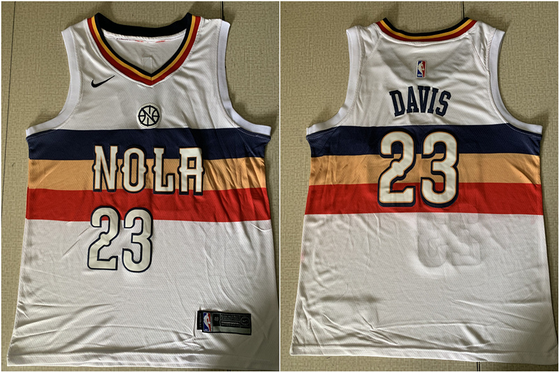 Personalized Pelicans 23 Anthony Davis White Earned Edition Swingman Jersey