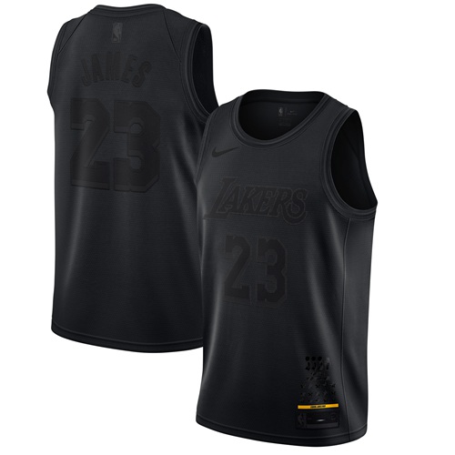 Personalized Lakers #23 LeBron James Black Basketball MVP Swingman Jersey