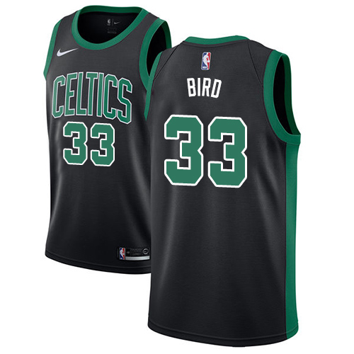 Personalized Celtics #33 Larry Bird Black Basketball Swingman Statement Edition Jersey