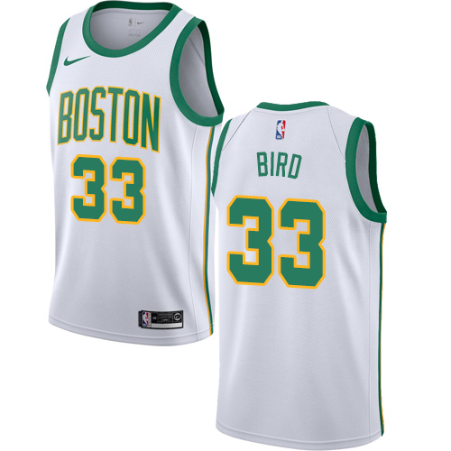 Personalized Celtics #33 Larry Bird White Basketball Swingman City Edition 2018 19 Jersey