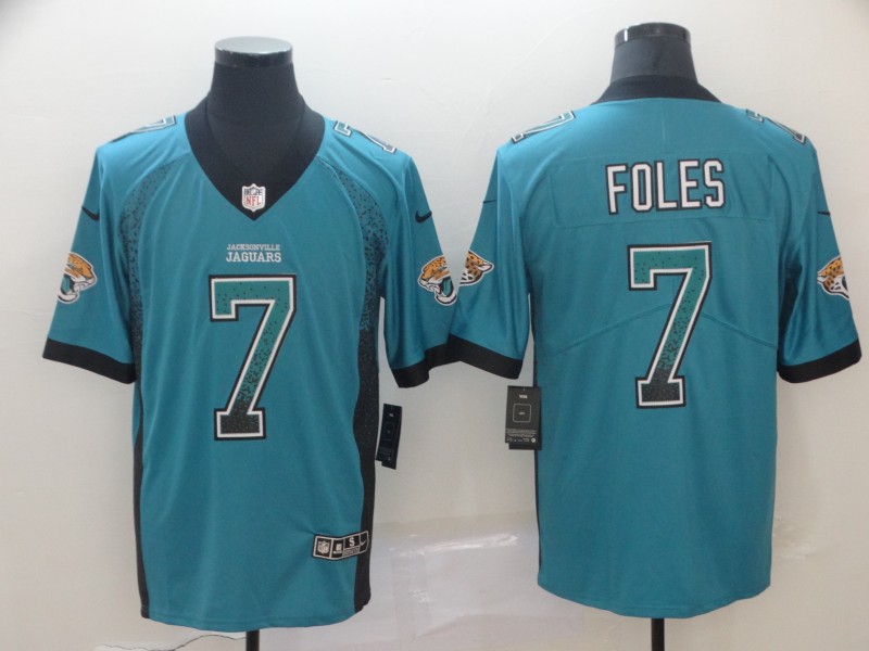 Personalized Jaguars 7 Nick Foles Teal Drift Fashion Limited Jersey