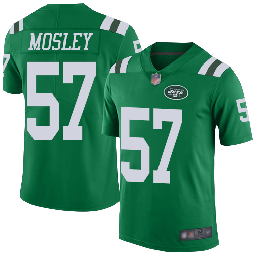 Personalized Jets #57 C.J. Mosley Green Men’s Stitched Football Limited Rush Jersey