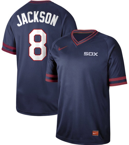Personalized White Sox #8 Bo Jackson Navy Authentic Cooperstown Collection Stitched Baseball Jerseys