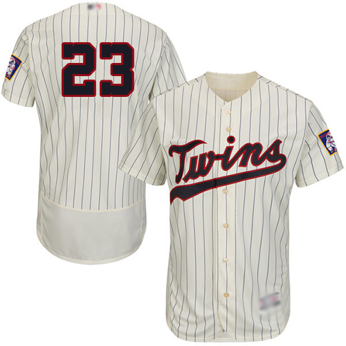 Personalized Twins #23 Nelson Cruz Cream Strip Flexbase Authentic Collection Stitched Baseball Jersey