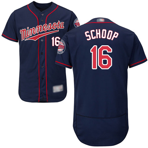 Personalized Twins #16 Jonathan Schoop Navy Blue Flexbase Authentic Collection Stitched Baseball Jersey